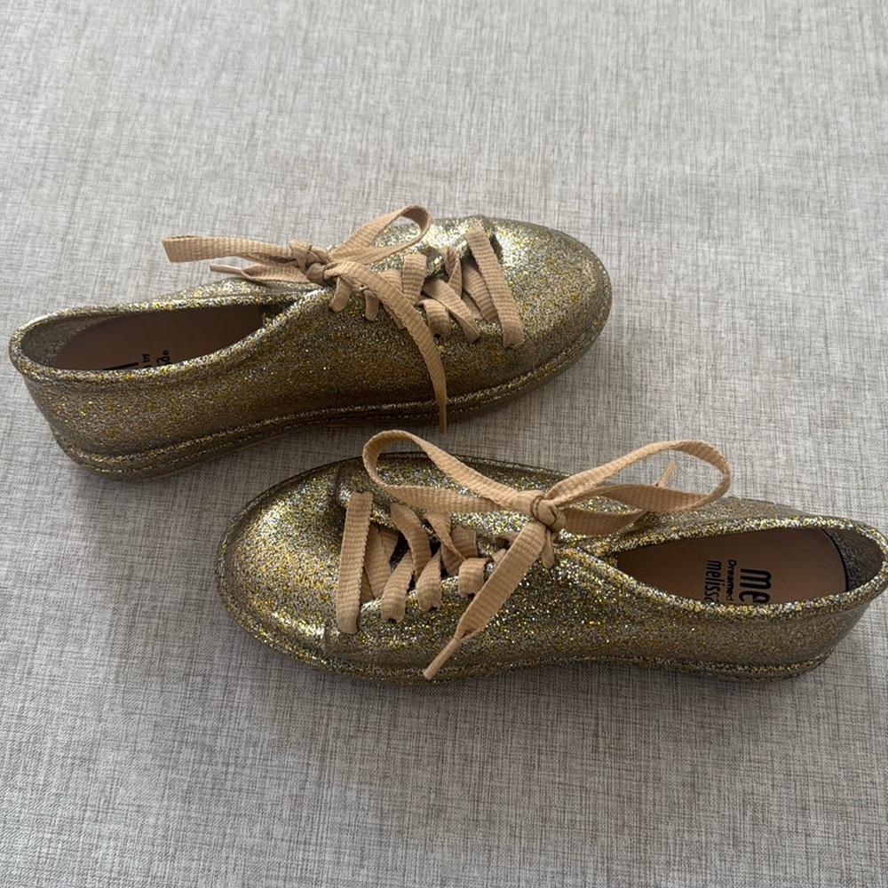 Mel by Melissa Gold Glitter Kids Sneakers